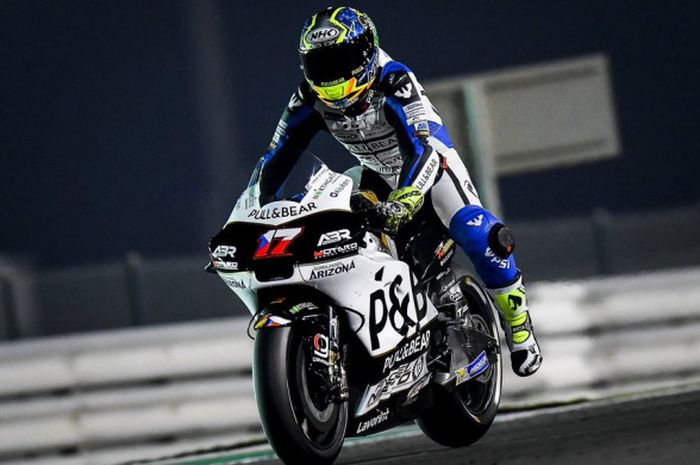 Karel Abraham saat menjalani salah satu sesi MotoGP seri Qatar 2018 yang berlangsung di Sirkuit Losail.