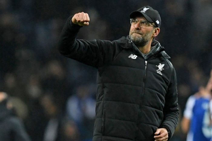   Ekspresi Manajer Liverpool FC, Juergen Klopp, seusai laga leg pertama babak 16 besar Liga Champions kontra FC Porto di Stadion Do Dragao, Porto, Portugal, pada 14 Februari 2018.  