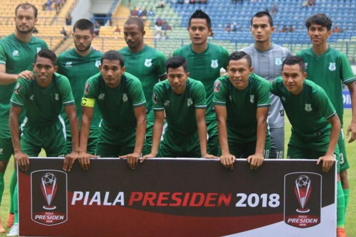 Skuad PSMS Medan di Piala Presiden 2018. 