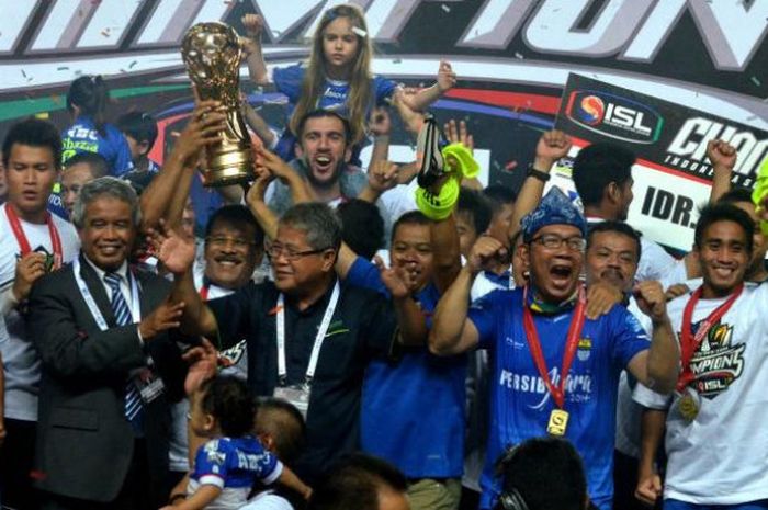 Persib Bandung saat merengkuh gelar juara ISL 2014.