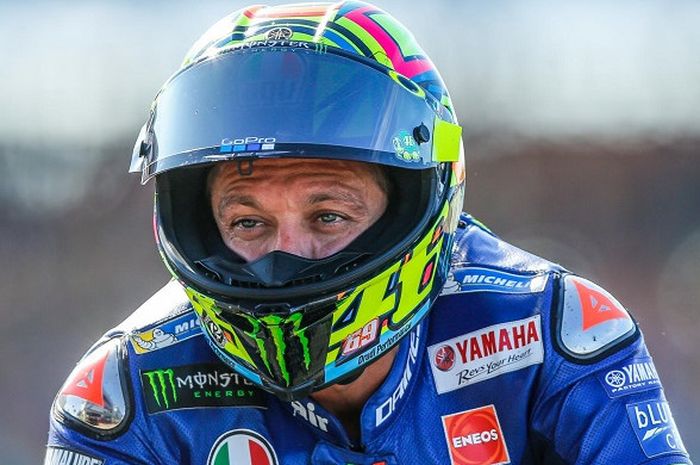 Valentino Rossi saat MotoGP Inggris di Silverstone, Minggu (27/8/2017).