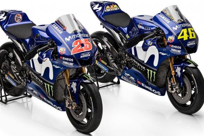  Motor Yamaha M1 yang akan digunakan Maverick Vinales dan Valentino Rossi untuk MotoGP 2018. 