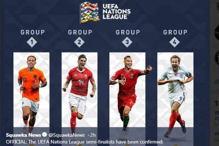 Para pemain mewakili negaranya yang lolos ke putaran final UEFA Nations League.