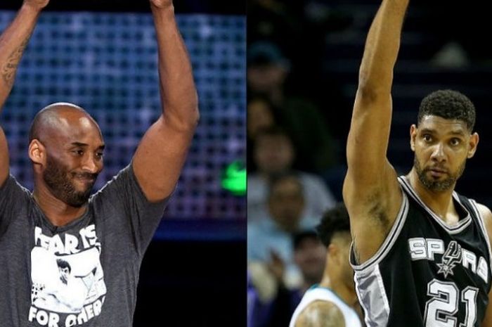Dua pemain NBA yang baru pensiun, Kobe Bryant dan Tim Duncan