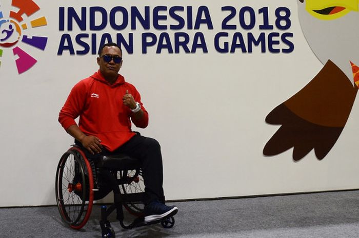 Wisma Wijayanto, salah satu atlet boling Indonesia di Asian Para Games 2018.