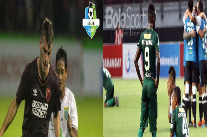 Aksi pemain PSM Makassar dan Persebaya di pekan ketiga Liga 1 2018