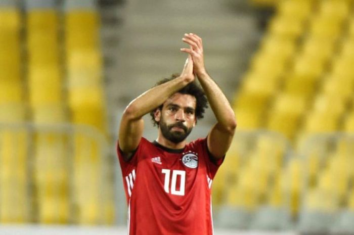 Mohamed Salah dalam pertandingan Kualifikasi Piala Afrika antara timnas Mesir lawan Niger di Stadion Borg el-Arab, Alexandria, 8 September 2018.