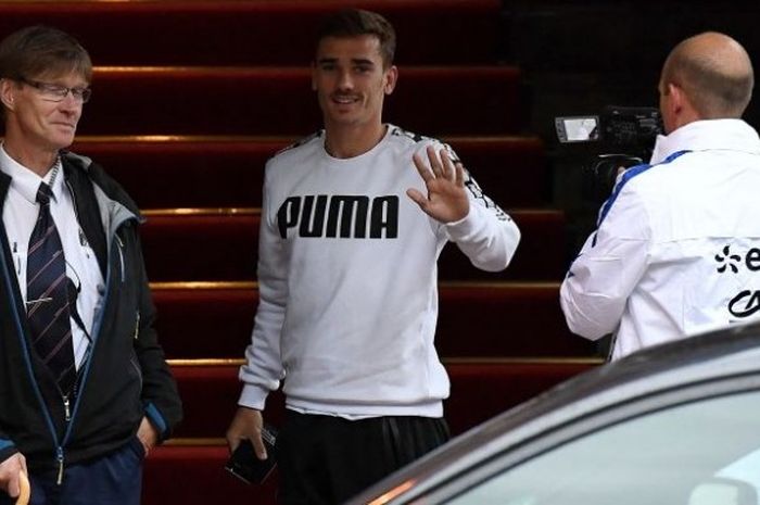 Penyerang Atletico Madrid, Antoine Griezmann, bergabung dengan timnas Prancis dalam persiapan Piala Eropa 2016 di Hotel daerah Neustift im Stubaital, Austria, 31 Mei 2016.