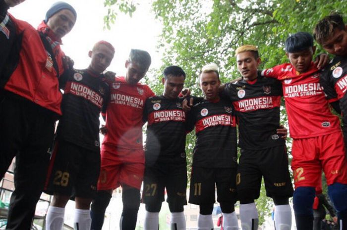 Skuat Indonesia yang berlaga dalam ajang Homeless World Cup 2017 yang berlangsung di Oslo, Norwegia. 