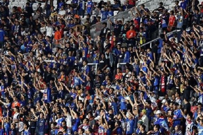  Aremania pada Laga Persija vs Arema FC, Sabtu (31/3/2018) di Stadion Utama Gelora Bung Karno (SUGBK) Jakarta. 