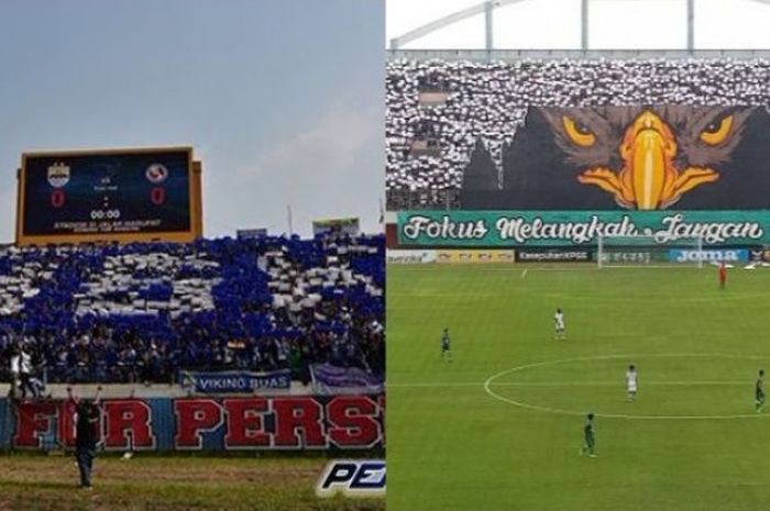 Koreografi Bobotoh dan Brigata Curva Sud