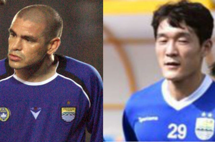 Dua gelandang serang asing Persib Bandung beda zaman, Lorenzo Cabanas (kiri) dan Oh In-kyun.