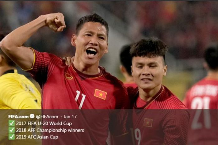 Timnas Vietnam lolos ke perempat final Piala Asia 2019.