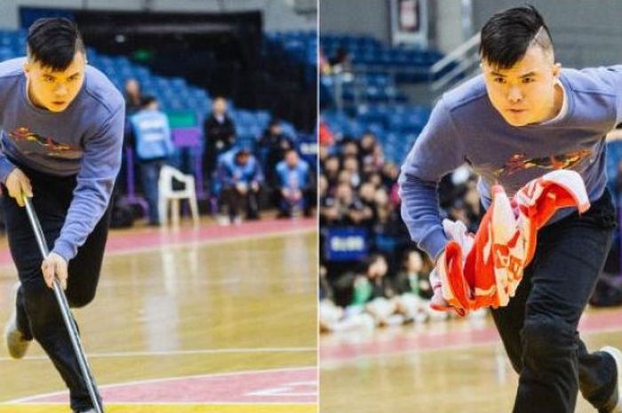 Meng menjadi viral setelah rekaman dirinya membersihkan lantai basket tersebar 