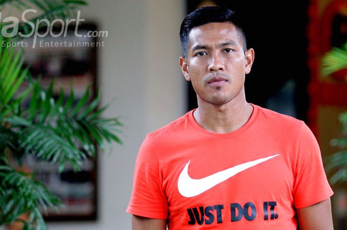 Jajang Mulyana, striker Bhayangkara FC.