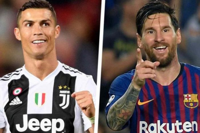 Megabintang FC Barcelona Lionel Messi, meraih gelar juara Liga Spanyol 2018-2019, ketika superstar Juventus Cristiano Ronaldo juga memenangi Liga Italia pada musim yang sama.