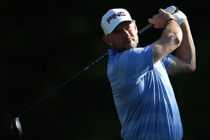 Pegolf Inggris, Lee Westwood, saat tampil di Houston Open, 31 Maret 2018 di Golf Club of Houston, Texas.