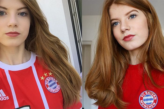 Julia Hinke , salah satu fan fanatik Bayern Muenchen.