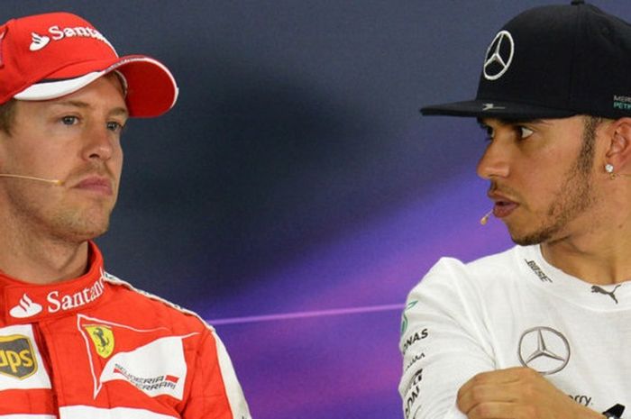 Sebastian Vettel dan Lewis Hamilton.
