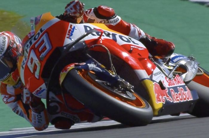 Marc Marquez saat sesi latihan bebas pertama (FP1) MotoGP Belanda di Sirkuit Assen, Belanda, Jumat (29/6/2018).