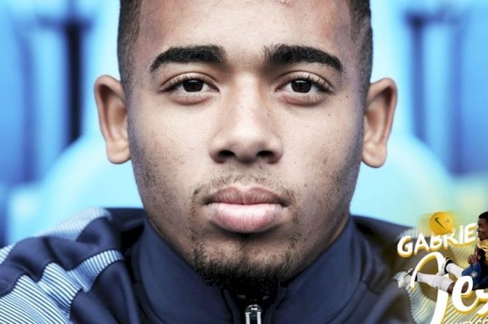 Gabriel Jesus saat diperkenalkan sebagai pemain baru Manchester City, Kamis (19/1/2017)