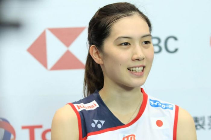 Aya Ohori saat menjalani sesi wawancara di Japan Open 2018, Selasa (11/9/2018).