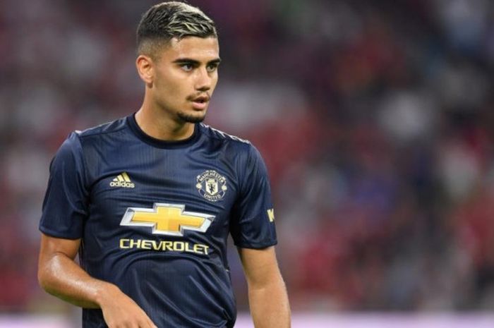 Aksi Andreas Pereira dalam partai persahabatan antara Manchester United lawan Bayern Muenchen di All