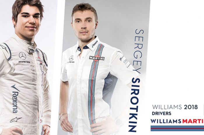 Pebalap tim Williams Martini Racing, Lance Stroll dan Sergey Sirotkin.