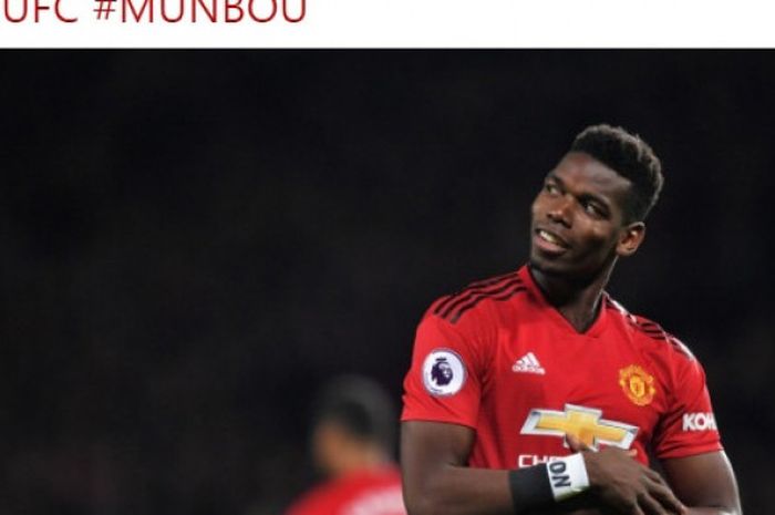 Gelandang Manchester United, Paul Pogba, merayakan gol yang dicetak ke gawang Bournemouth dalam laga Liga Inggris di Stadion Old Trafford, Manchester pada 30 Desember 2018.