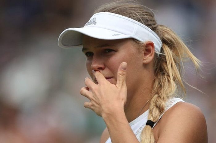Caroline Wozniacki (Denmark) saat tampil pada babak kedua Wimbledon 2018 yang digelar Rabu (4/7/2018