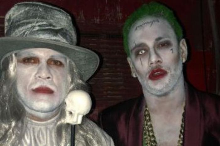 Neymar dan Dani Alves dalam acara Halloween