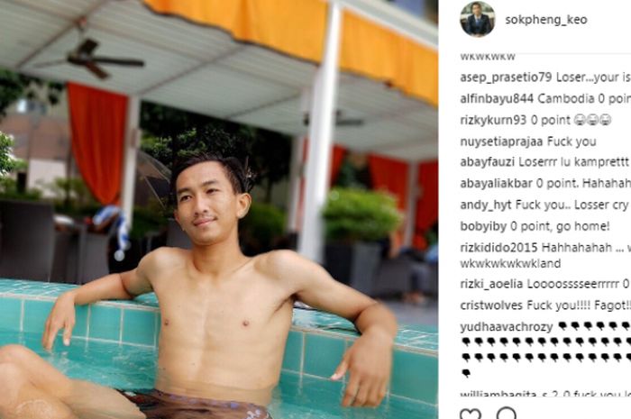 Netizen menyerang unggahan pemain timnas Kamboja