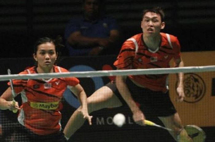 Pasangan ganda campuran Malaysia, Tan Kian Meng/Lai Pei Jing saat tampil pada Malaysian Masters 2016 di Penang.
