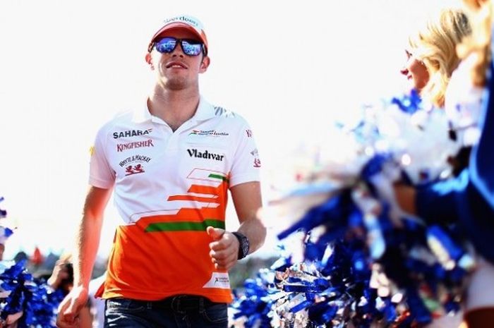 Pebalap Force India, Paul di Resta (Skotlandia) menghadiri parade pebalap sebelum menjalani GP Amerika Serikat di Circuit of The Americas (COTA), 17 November 2013.