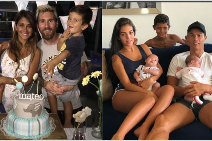 Keluarga Cristiano Ronaldo dan Lionel Messi