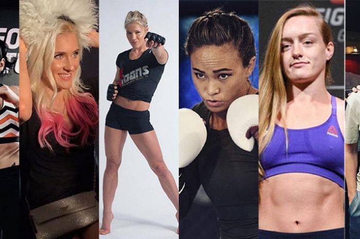 (dari ki-ka) Lina Lansberg, Yana Kunitskaya, Felice Herrig, Michelle Waterson, Aspen Ladd, dan Tonya Evinger merupakan 6 fighter wanita yang akan tampil pada ajang UFC 229.