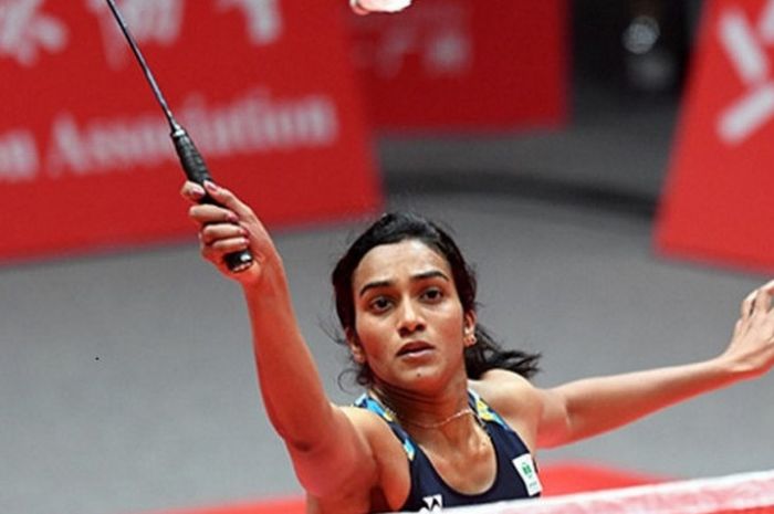 Pebulu tangkis tunggal putri India, Pusarla Venkata Sindhu, pada BWF World Tour Finals 2018.