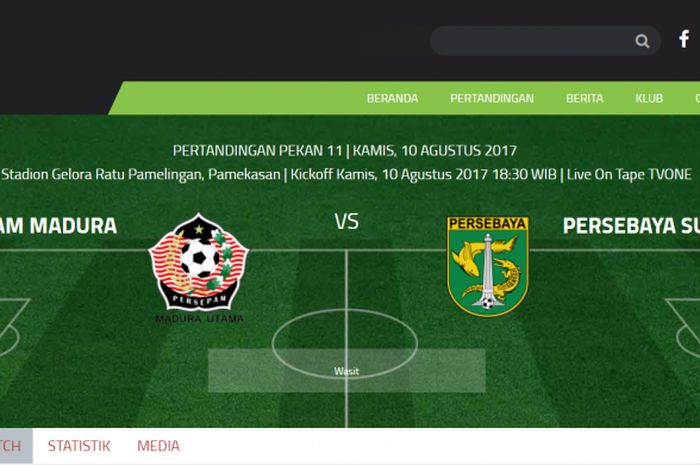 Persepam Madura melawan Persebaya di Stadion Gelora Ratu Pamelingan, Pamekasan, Kamis (10/9/2017).