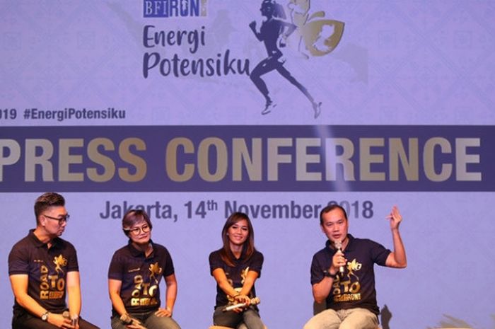 Konferensi pers BFI Run 2019 di Jakarta pada 14 November 2018. 