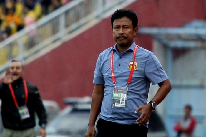 Ibnu Grahan saat Pekan 24 Torabika Soccer Championship 2016, Bhayangkara FC menang atas Persiba Balikpapan dengan skor akhir 1-0 di Stadion Gelora Delta Sidoarjo, Jawa Timur (17/10/2016). 