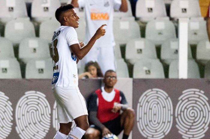 Bnitang muda Brasil, Rodrygo Goes saat memperkuat Santos