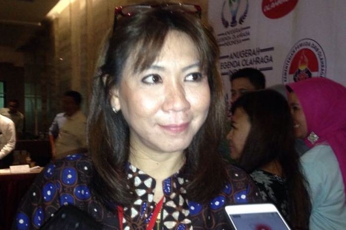 Legenda bulu tangkis Indonesia, Susy Susanti, menghadiri acara Anugerah Legenda Olahraga Indonesia yang diadakan Kementerian Pemuda dan Olahraga (Kemenpora) di Hotel Bidakara, Jakarta, Rabu (13/12/2017) WIB.