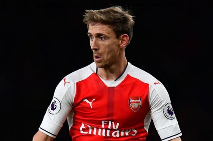 Nacho Monreal dalam laga Premier League antara Arsenal kontra West Ham United di Emirates Stadium, 05 April 2017. 