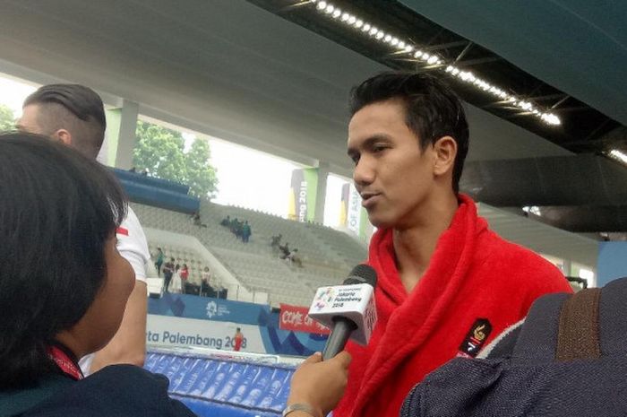 Kiper tim polo putra Indonesia, Novian Dwi Putra, seusai bertanding pada Asian Games 2018