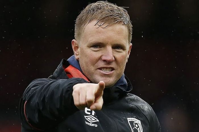 Ekspresi manajer Bournemouth, Eddie Howe.