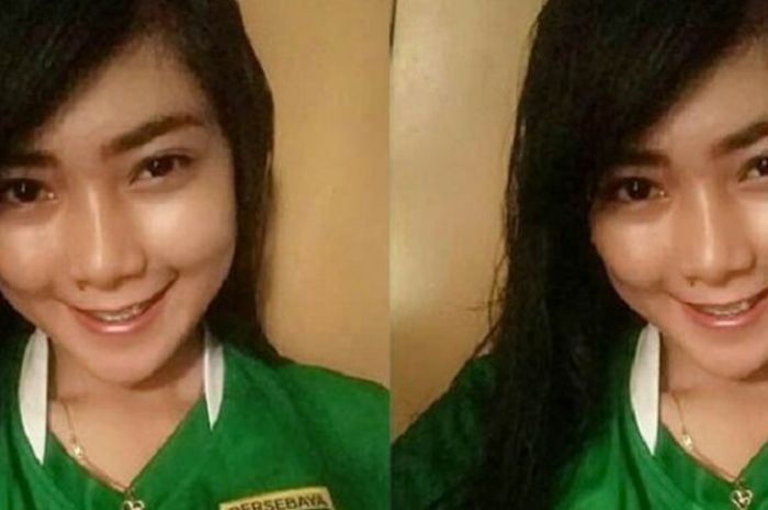 Anggota suporter Bonita, Lisa Argiyanti, yang loyal dan total untuk Persebaya.