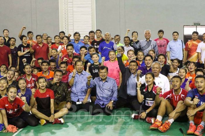 kunjungan kerja Wakil Presiden RI, Jusuf Kalla yang juga Ketua Dewan Pengarah Asian GAmes 2018 ke pemusatan latihan atlet-atlet nasional, Rabu (3/10/2017).