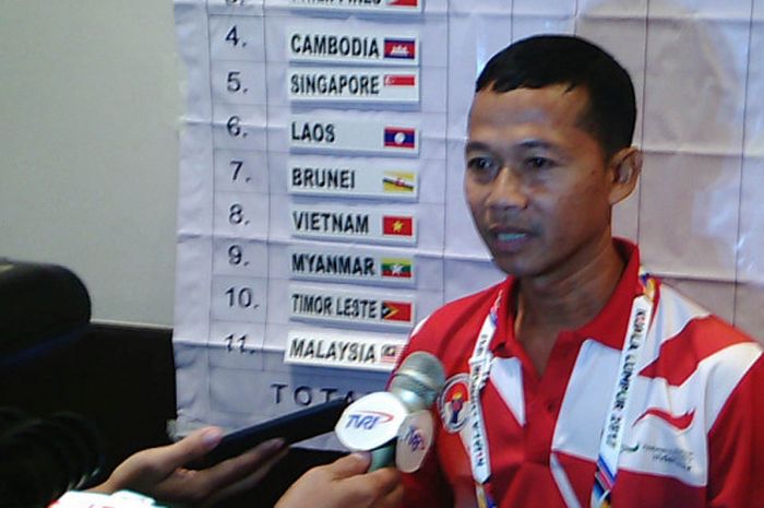 Pelatih atlet atletik para games Indonesia, Slamet Widodo.