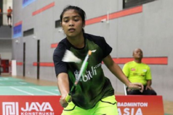 Ekspresi Gregoria Mariska saat bermain di perempat final dan semifinal Asia Junior Championship 2017. 