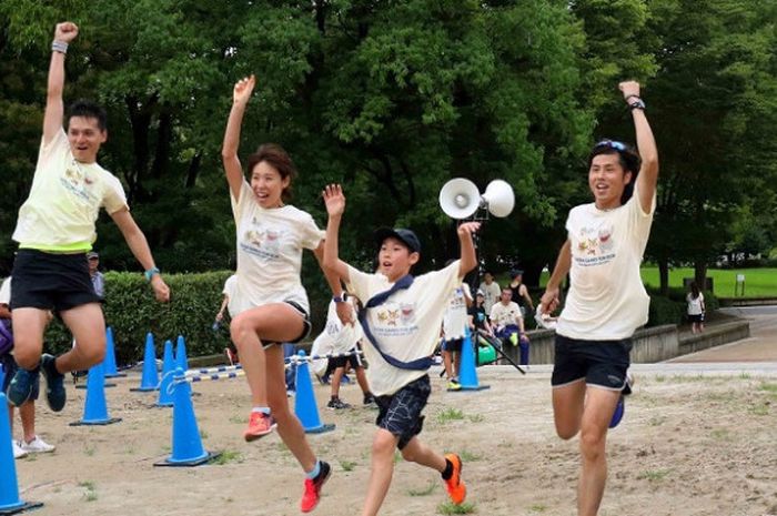 Asian Games 18th OCA Fun Run Nagoya, Jepang di Meijo Park, Aichi-Nagoya, Sabtu (7/7/2018).